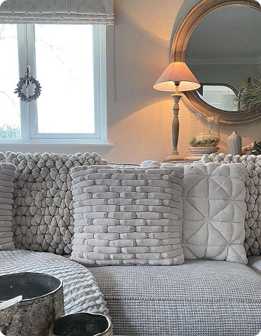 Dreamweavers White Pebble Cushion handcrafted luxury cushion