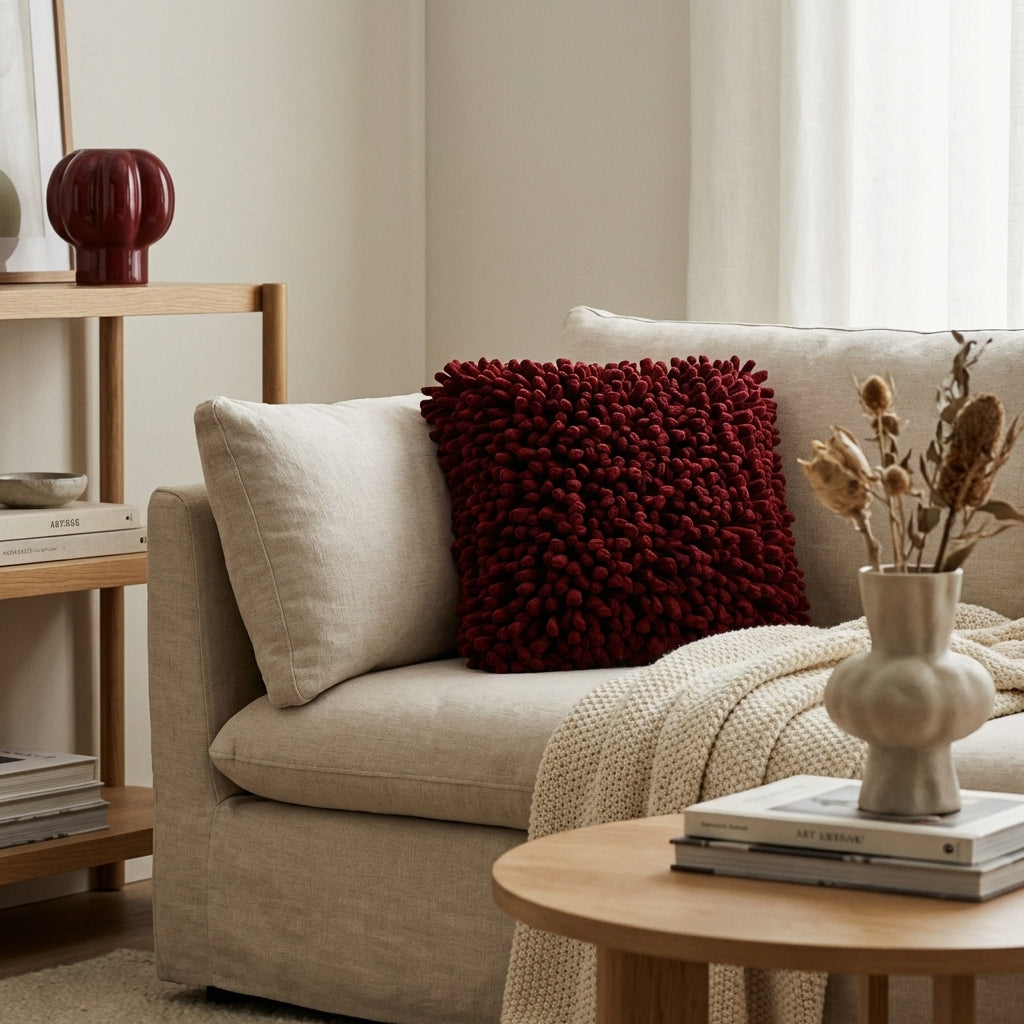 Dreamweavers accent blanket draped over a sofa in a beautifully styled living room