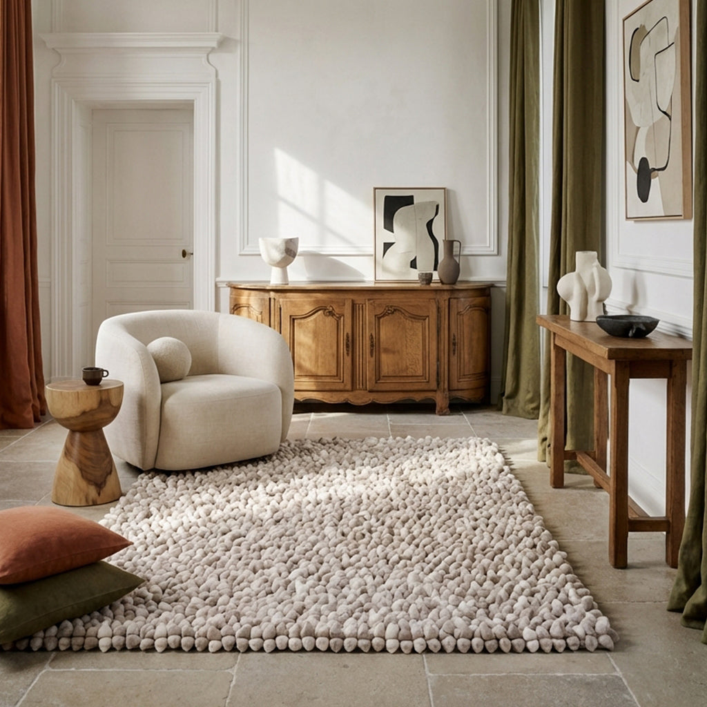 Pebble White Rug Pebble Earth Rugs – Dreamweavers®