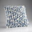 Blue and white fluffy textured decorative cushion