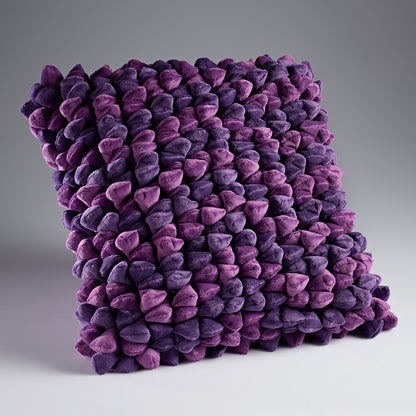 Plush purple and violet textured decorative pillow