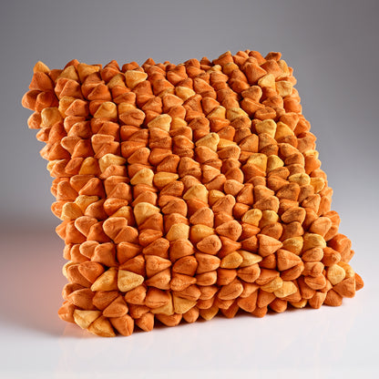 bright orange textured decorative throw cushion