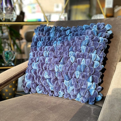 navy blue ombre textured decorative throw cushion