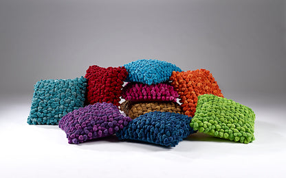 colorful fuzzy textured decorative throw cushion various colors