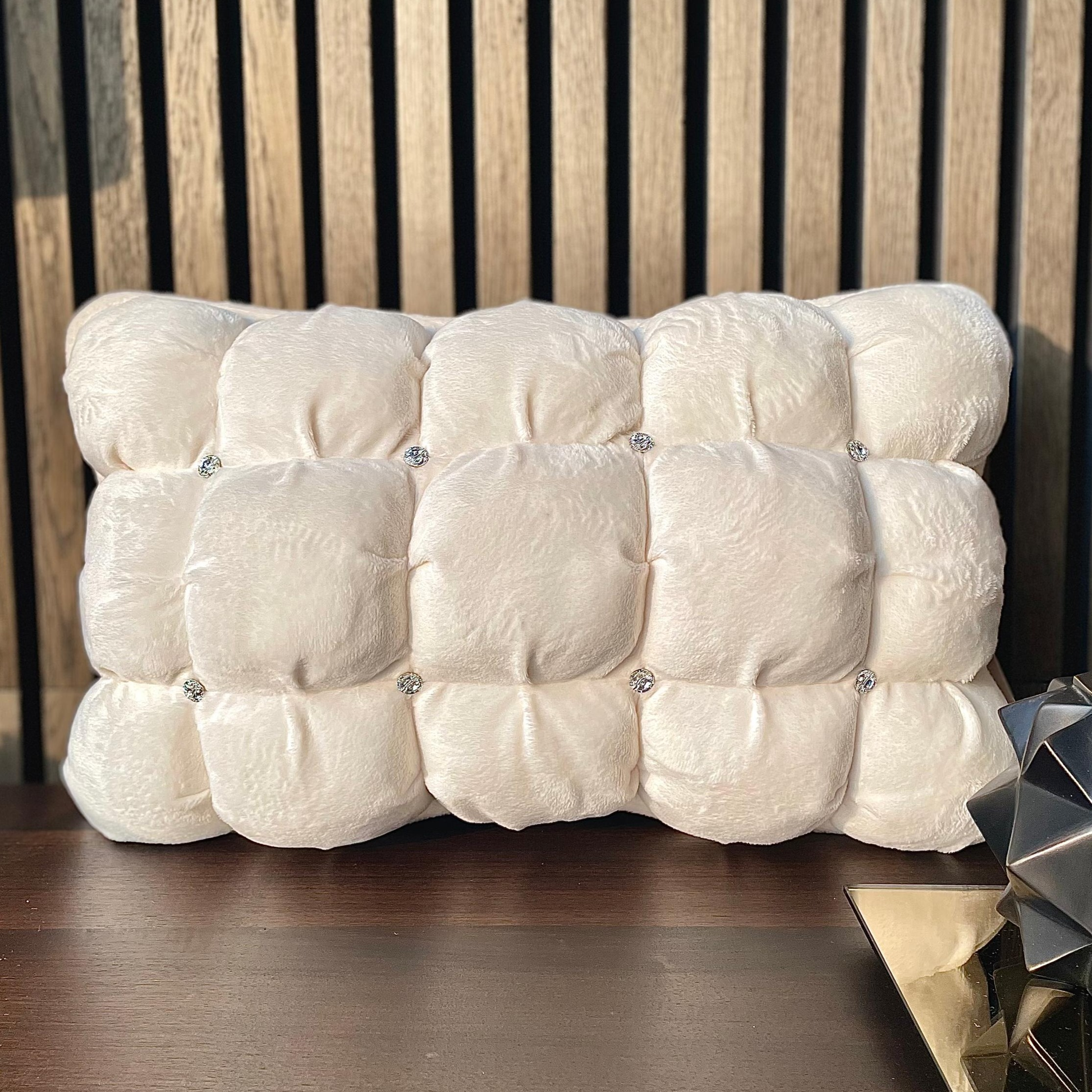 Faux fur bolster pillow hot sale