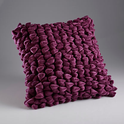 deep purple textured decorative throw cushion