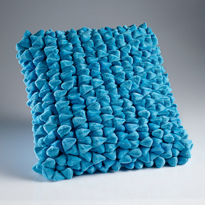 Handcrafted Dark Blue plush cushion