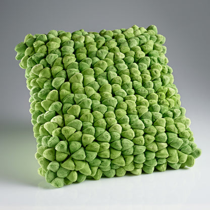 lime green textured decorative throw cushion